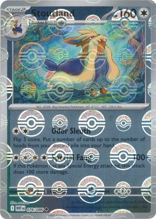 White Flare Stoutland [Poke-Ball] Pokémon card